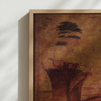 Framed Canvas - Close-up detail and texture of the framed canvas