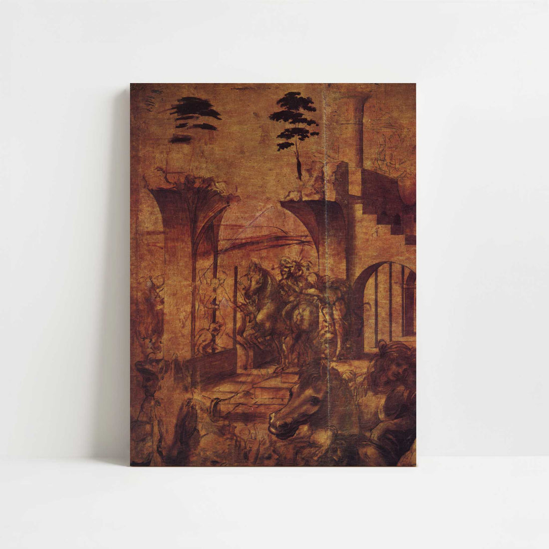 Horsemen & Fantastic Architecture (1490s) by Leonardo da Vinci – Art Print - Unframed art print