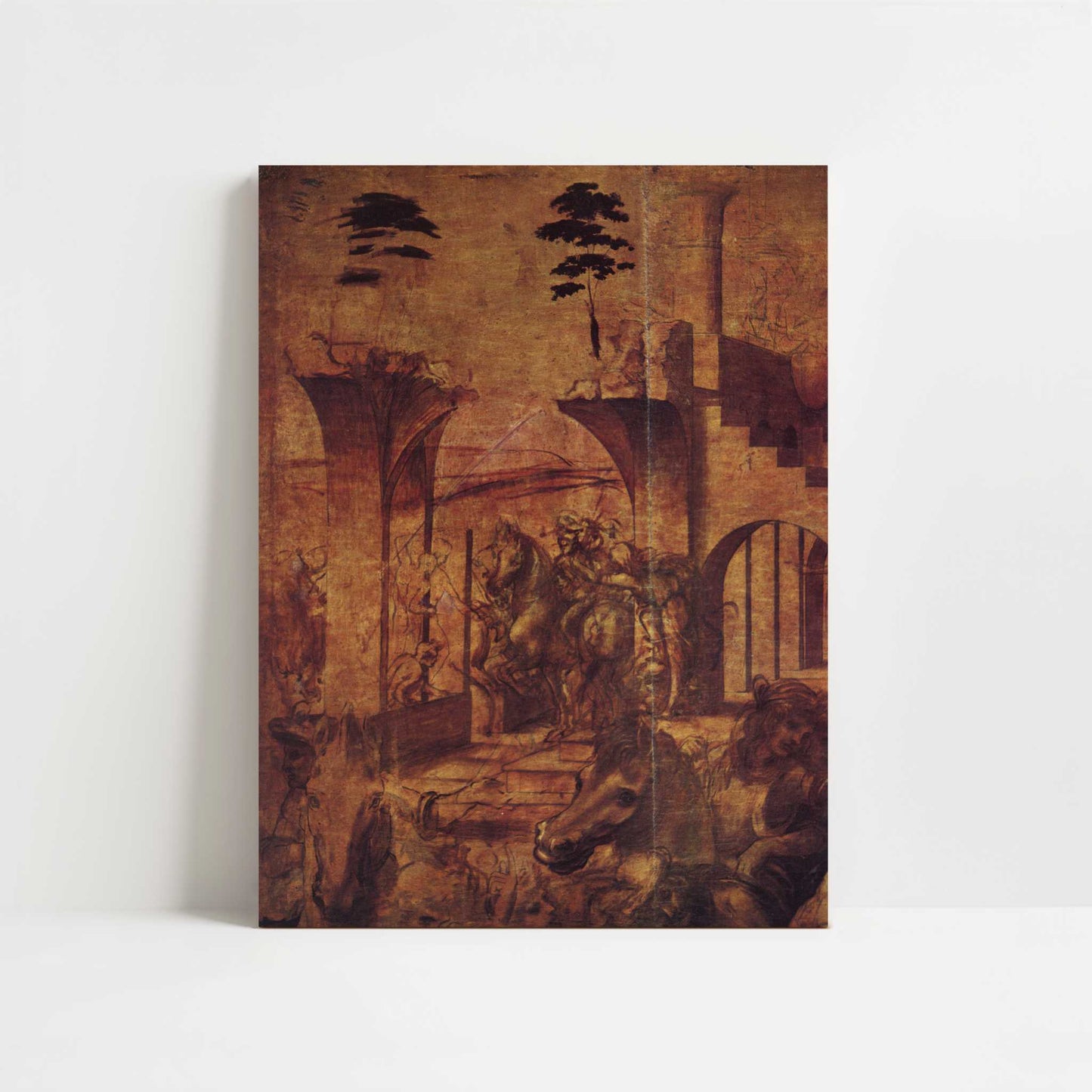 Horsemen & Fantastic Architecture (1490s) by Leonardo da Vinci – Art Print - Unframed art print