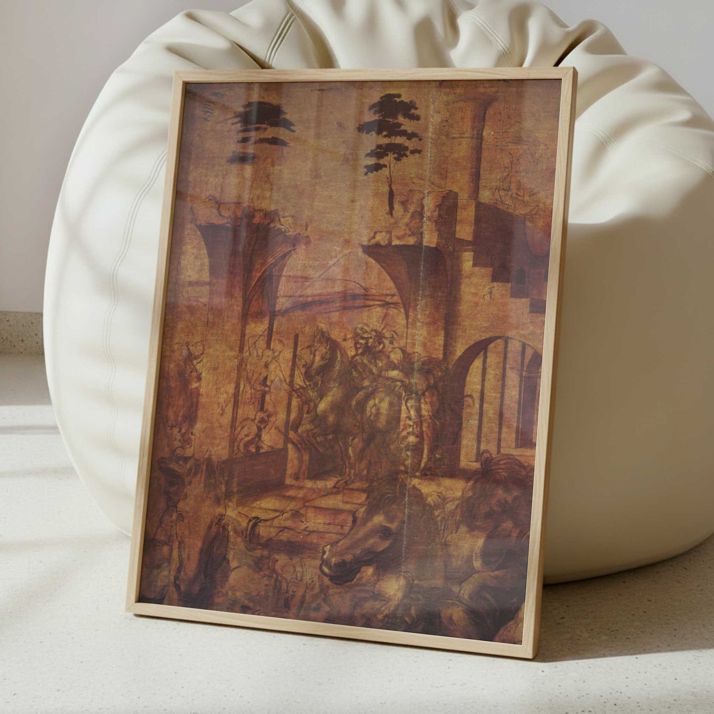 Horsemen & Fantastic Architecture (1490s) by Leonardo da Vinci – Art Print - Interior inspiration