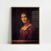 La Belle Ferronnière (1486-8) by Leonardo da Vinci – Art Print - Art print in dark wood frame