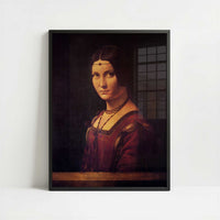 La Belle Ferronnière (1486-8) by Leonardo da Vinci – Art Print - Art print in black frame