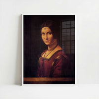 La Belle Ferronnière (1486-8) by Leonardo da Vinci – Art Print - Art print in white frame