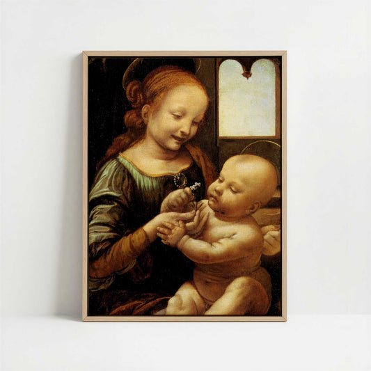 Framed Canvas - Framed canvas in oak color frame