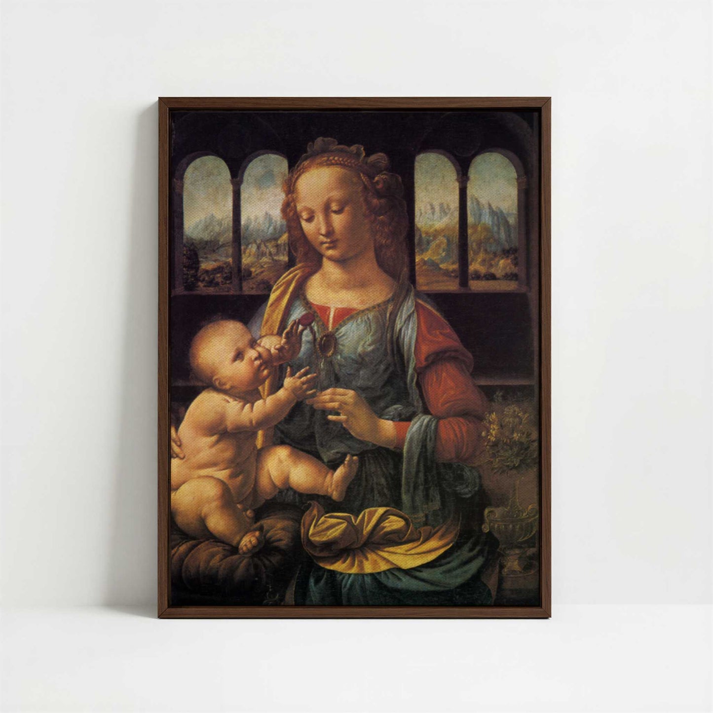 Framed Canvas - Framed canvas in dark wood color frame