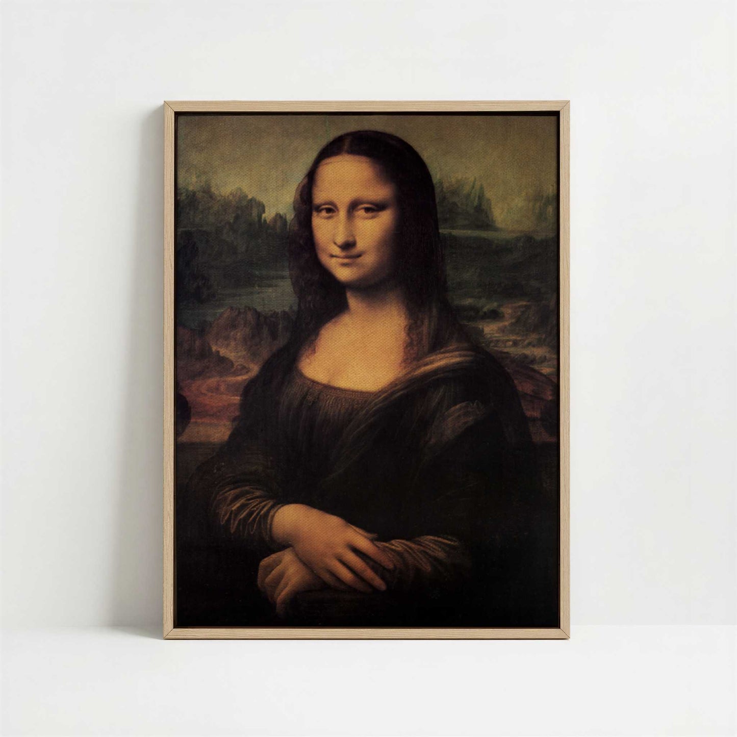 Framed Canvas - Framed canvas in oak color frame