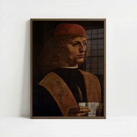 Portrait of a Musician (c.1485) by Leonardo da Vinci – Art Print - Art print in dark wood frame