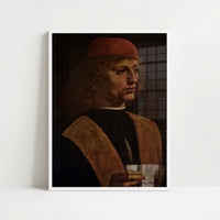 Portrait of a Musician (c.1485) by Leonardo da Vinci – Art Print - Art print in white frame