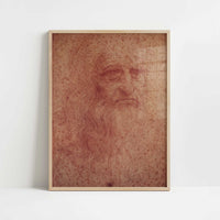 Self-portrait (1510s) by Leonardo da Vinci – Art Print - Art print in oak frame
