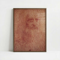 Self-portrait (1510s) by Leonardo da Vinci – Art Print - Art print in dark wood frame