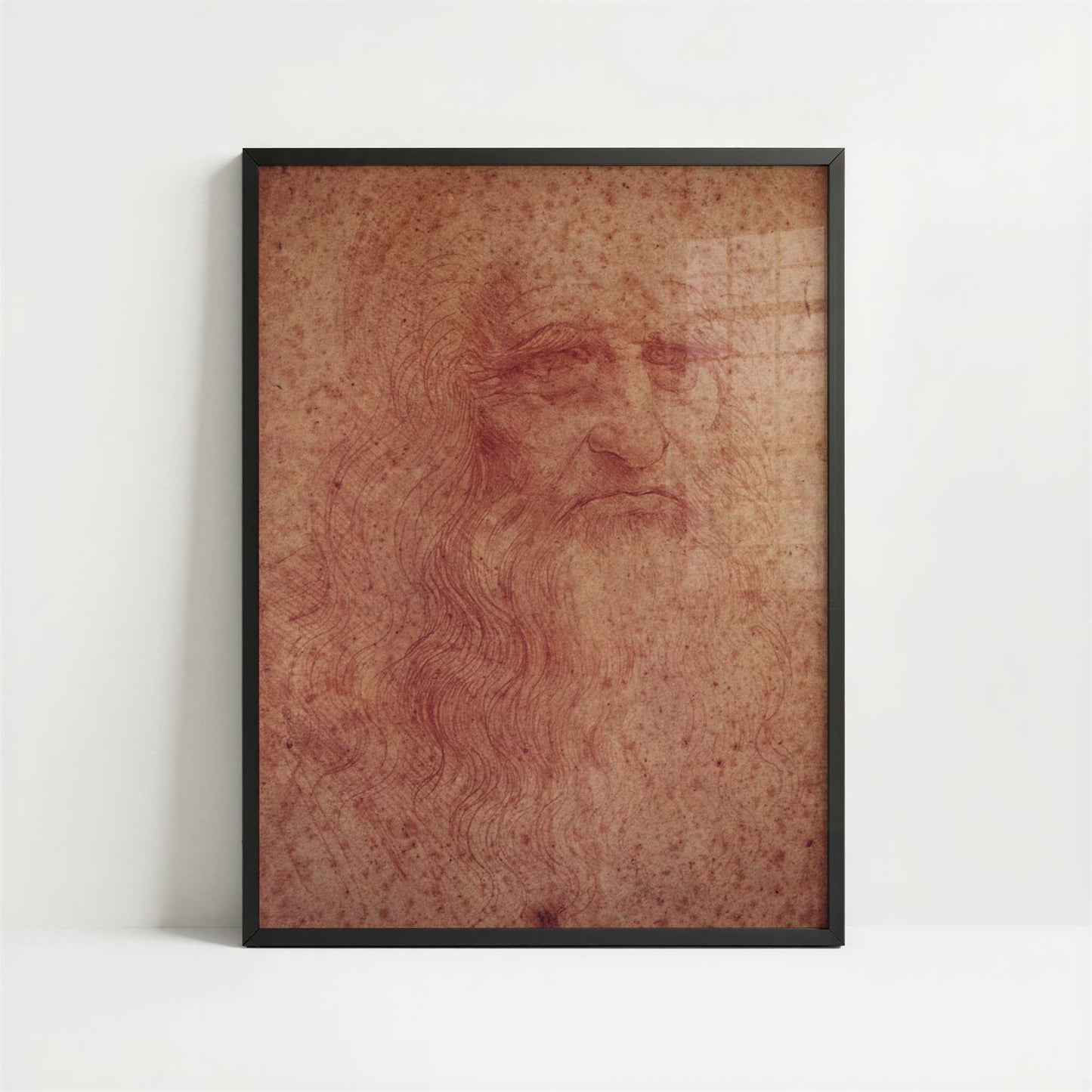 Self-portrait (1510s) by Leonardo da Vinci – Art Print - Art print in black frame