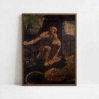 St. Jerome in Penitence (1480s) by Leonardo da Vinci – Art Print - Art print in dark wood frame