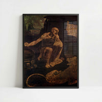 St. Jerome in Penitence (1480s) by Leonardo da Vinci – Art Print - Art print in black frame