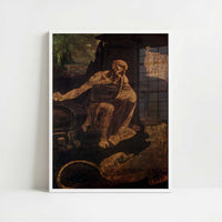 St. Jerome in Penitence (1480s) by Leonardo da Vinci – Art Print - Art print in white frame