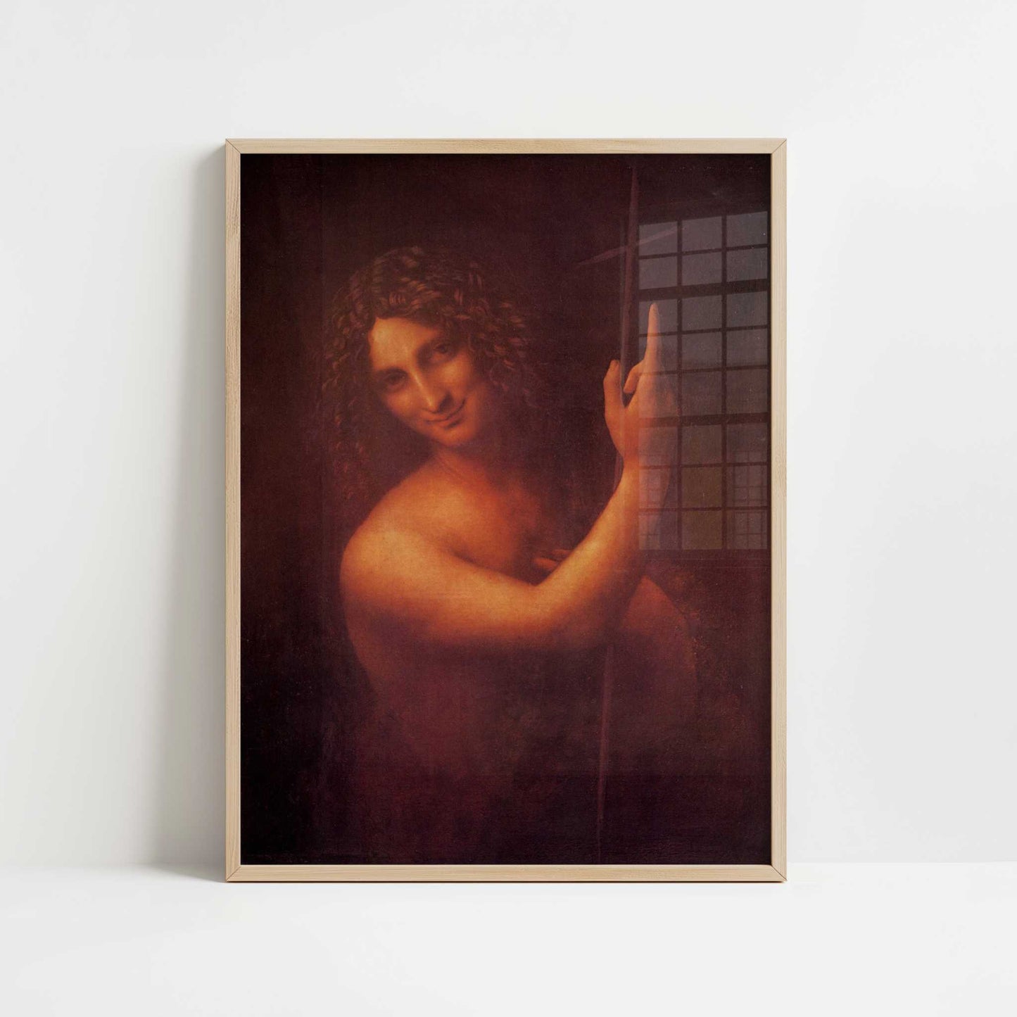 St. John the Baptist (c.1509) by Leonardo da Vinci – Art Print - Art print in oak frame