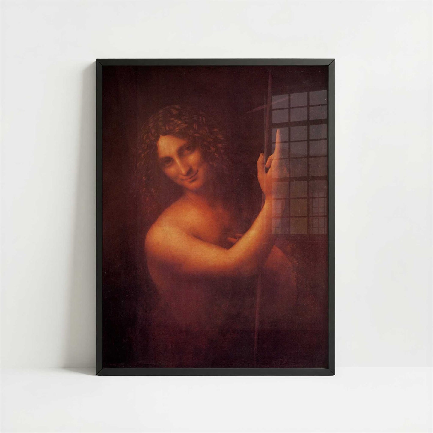 St. John the Baptist (c.1509) by Leonardo da Vinci – Art Print - Art print in black frame