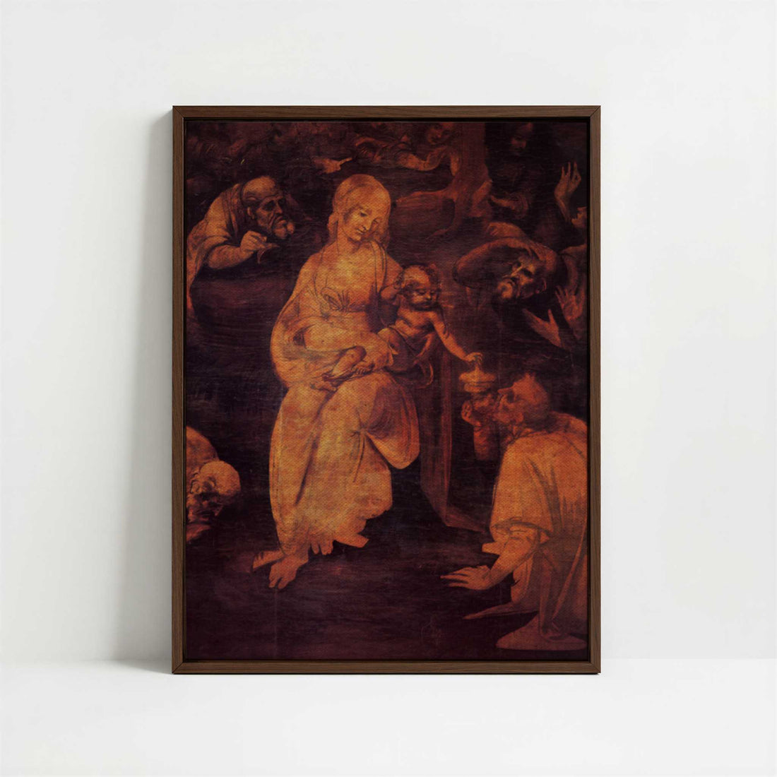 Framed Canvas - Framed canvas in dark wood color frame
