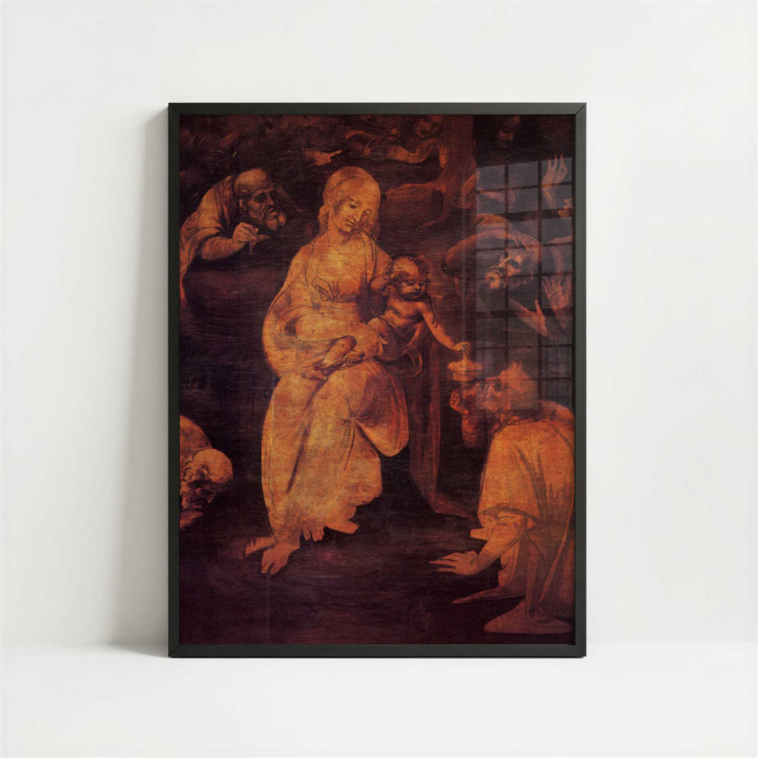 The Adoration of the Kings (1481) by Leonardo da Vinci – Art Print - Art print in black frame