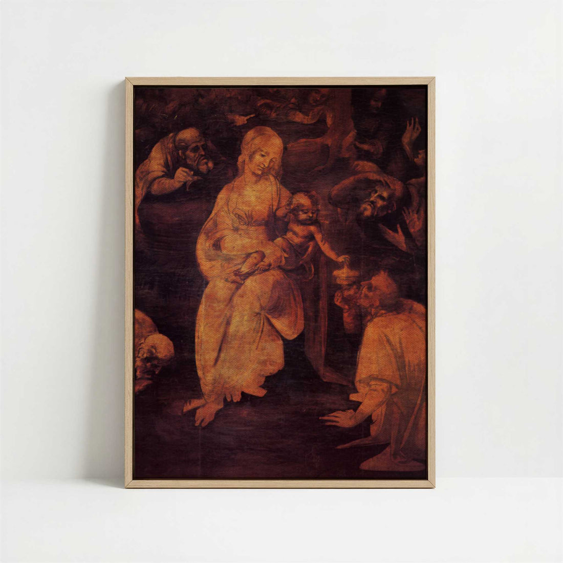 Framed Canvas - Framed canvas in oak color frame