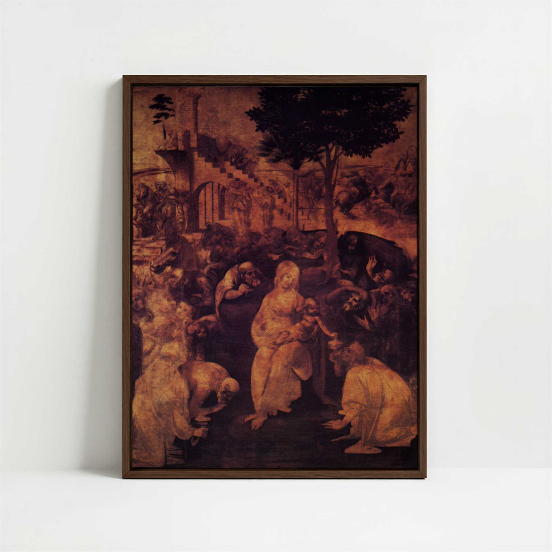 Framed Canvas - Framed canvas in dark wood color frame