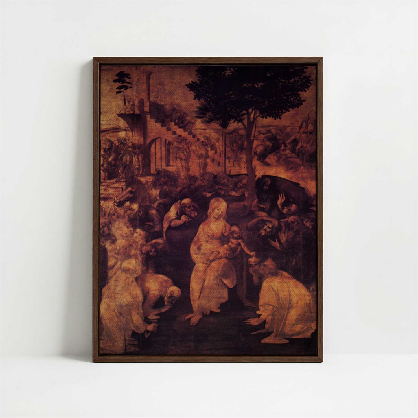 Framed Canvas - Framed canvas in dark wood color frame