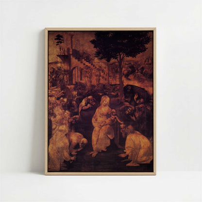 Framed Canvas - Framed canvas in oak color frame
