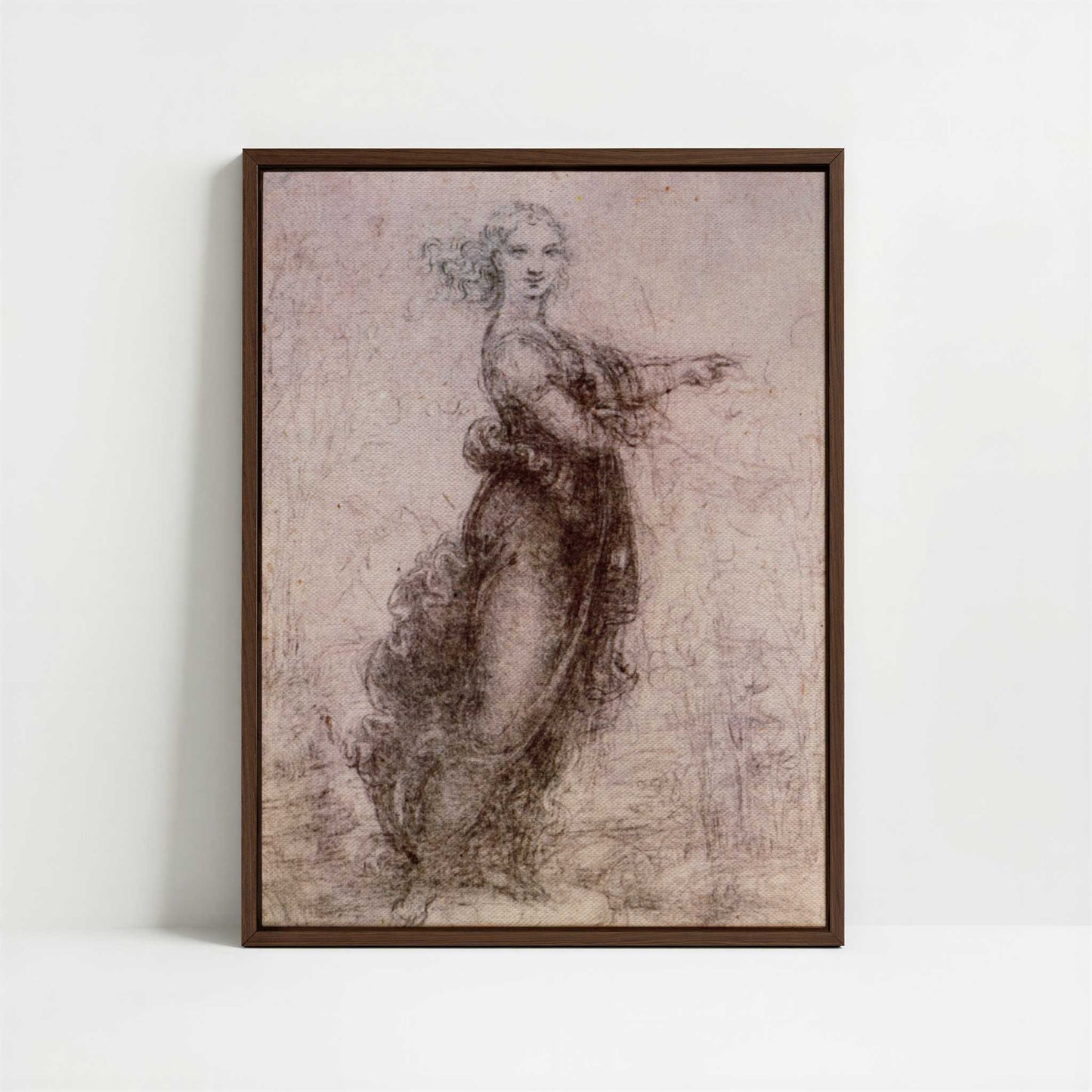 Framed Canvas - Framed canvas in dark wood color frame