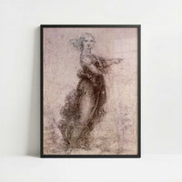 The Pointing Lady (1490s) by Leonardo da Vinci – Art Print - Art print in black frame