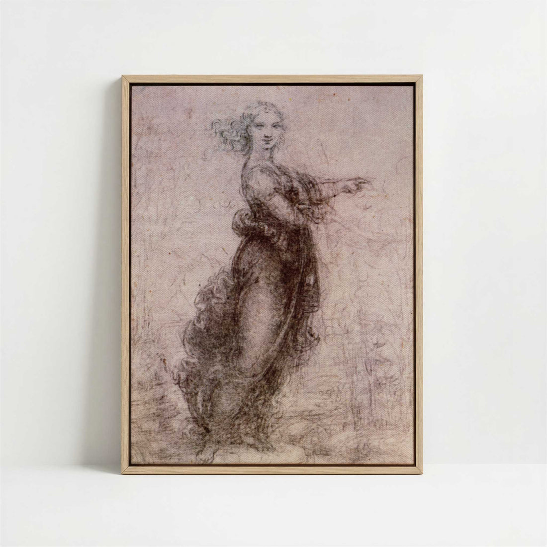Framed Canvas - Framed canvas in oak color frame
