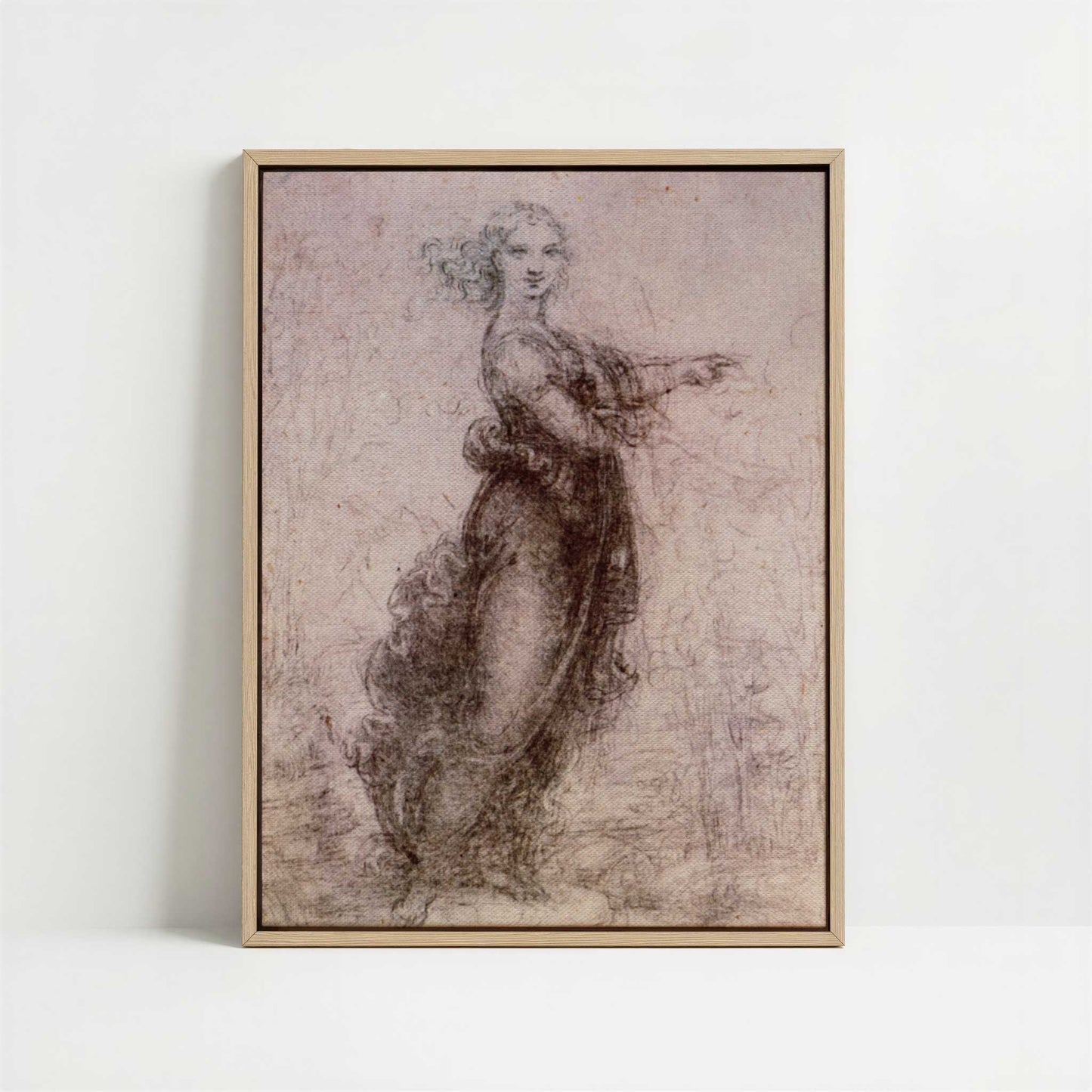Framed Canvas - Framed canvas in oak color frame