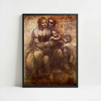The Virgin & Child with St Anne & John the Baptist (c.1507) by Leonardo da Vinci – Art Print - Art print in black frame