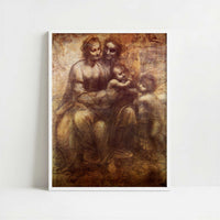The Virgin & Child with St Anne & John the Baptist (c.1507) by Leonardo da Vinci – Art Print - Art print in white frame