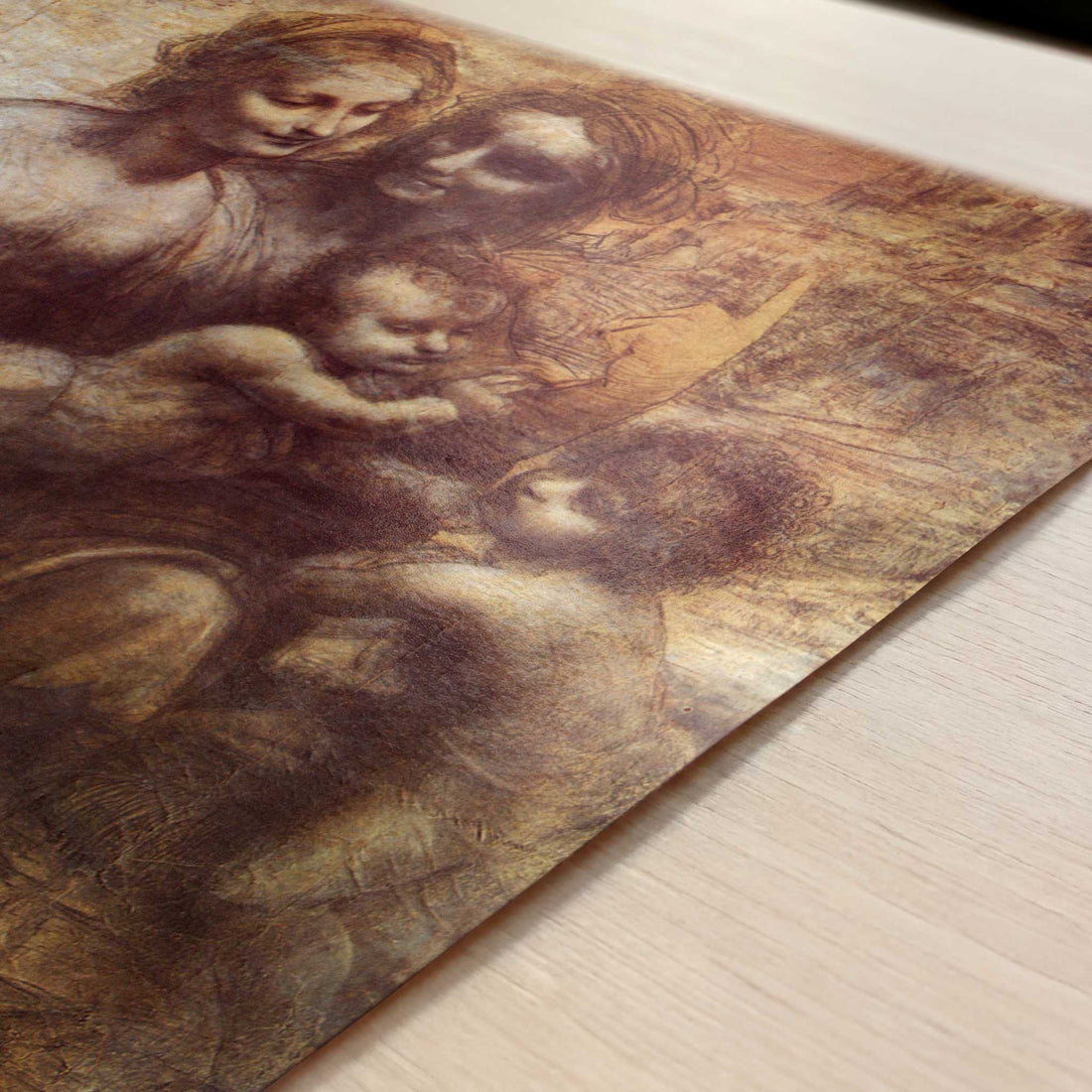 The Virgin & Child with St Anne & John the Baptist (c.1507) by Leonardo da Vinci – Art Print - Close-up detail of the art print