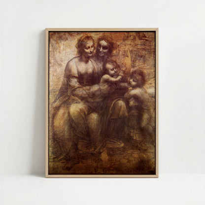 Framed Canvas - Framed canvas in oak color frame