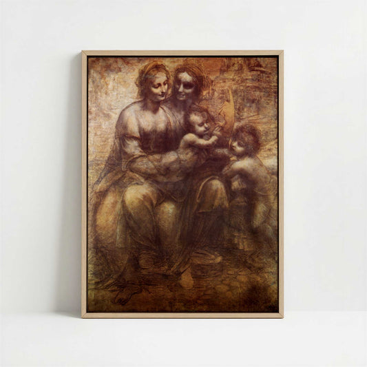 Framed Canvas - Framed canvas in oak color frame
