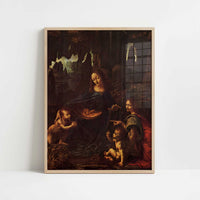 The Virgin of the Rocks (c.1483) by Leonardo da Vinci – Art Print - Art print in oak frame