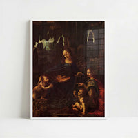 The Virgin of the Rocks (c.1483) by Leonardo da Vinci – Art Print - Art print in white frame