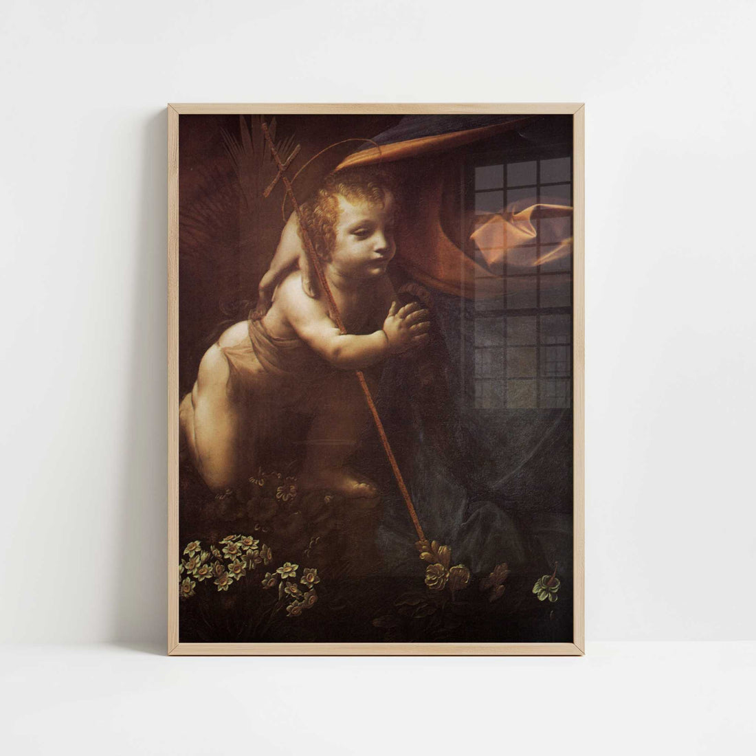 The Virgin of the Rocks (1495–1506) by Leonardo da Vinci – Art Print - Art print in oak frame