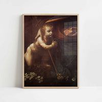 The Virgin of the Rocks (1495–1506) by Leonardo da Vinci – Art Print - Art print in oak frame