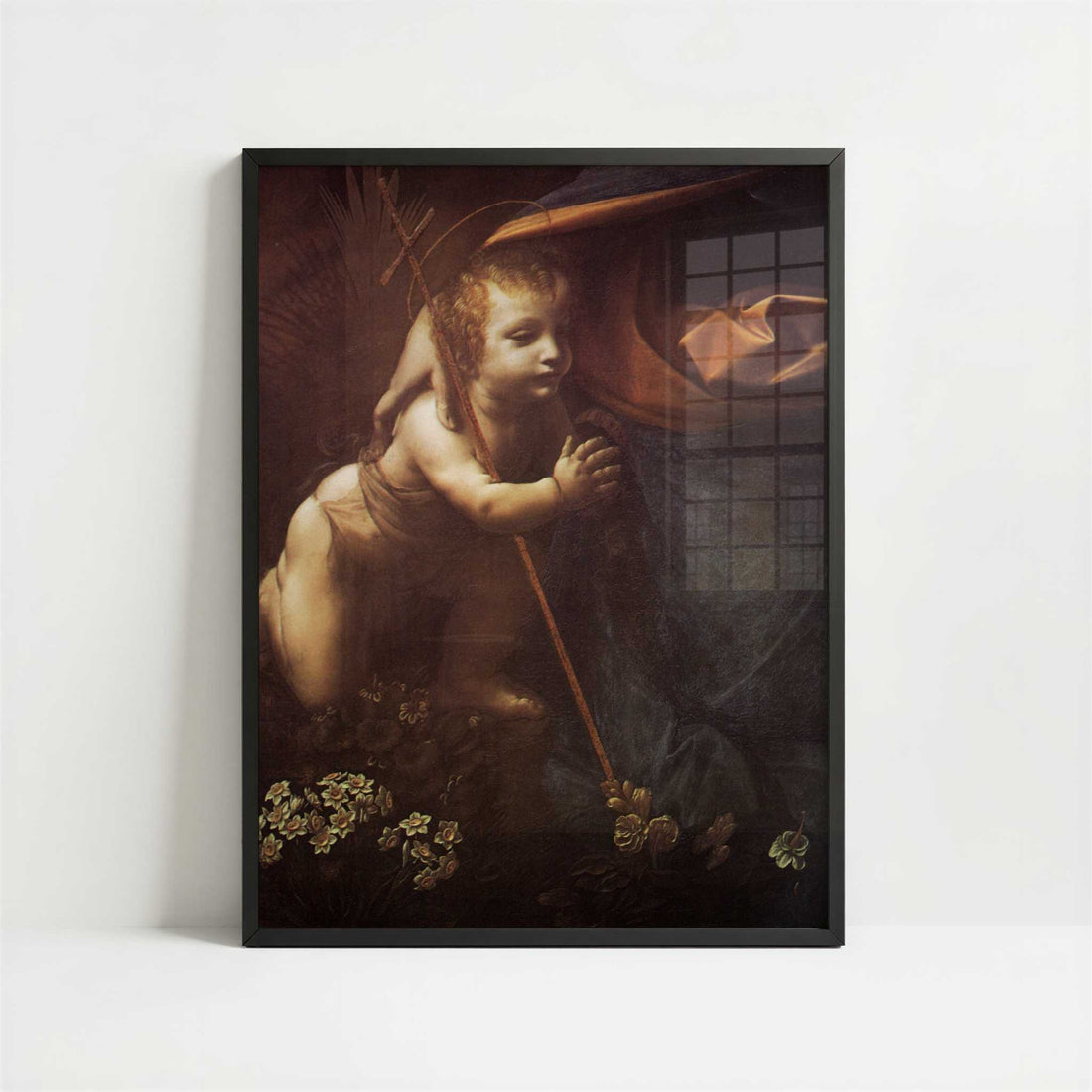 The Virgin of the Rocks (1495–1506) by Leonardo da Vinci – Art Print - Art print in black frame