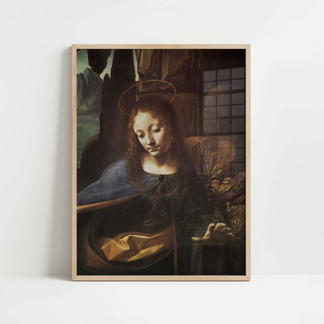 The Virgin of the Rocks (1495-1506) by Leonardo da Vinci – Art Print - Art print in oak frame