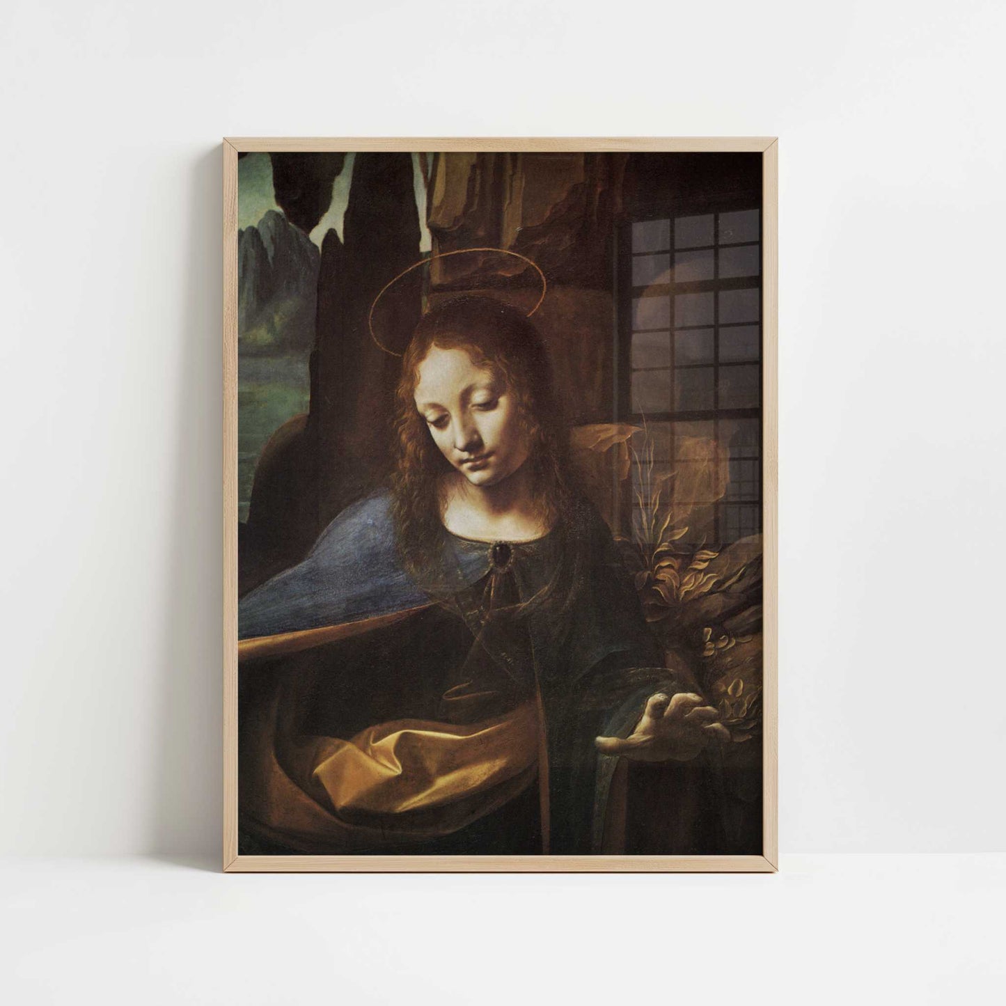 The Virgin of the Rocks (1495-1506) by Leonardo da Vinci – Art Print - Art print in oak frame