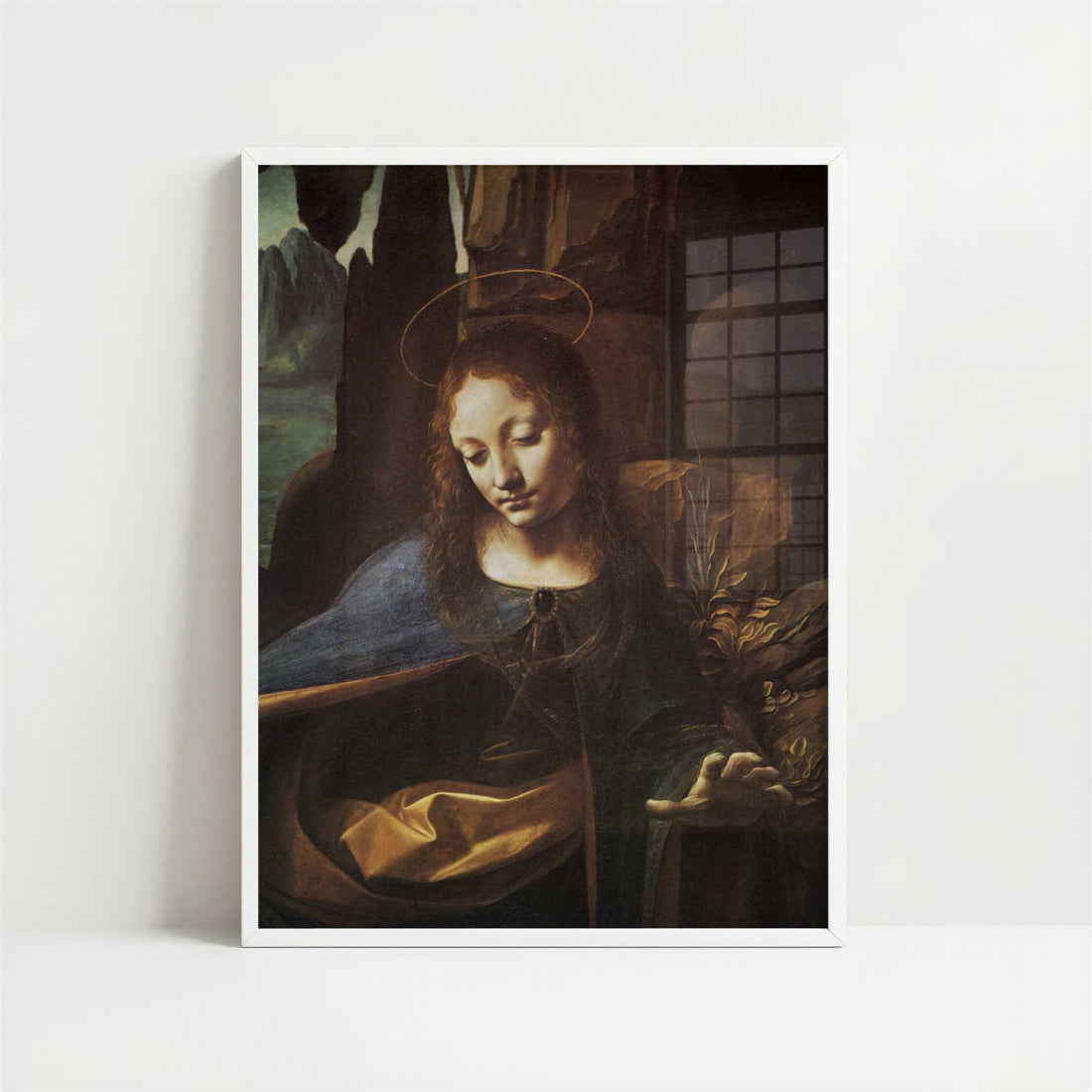 The Virgin of the Rocks (1495-1506) by Leonardo da Vinci – Art Print - Art print in white frame