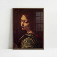 The Virgin of the Rocks (1483) by Leonardo da Vinci – Art Print - Art print in dark wood frame