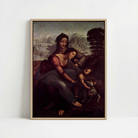 Framed Canvas - Framed canvas in oak color frame