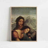 Virgin & Child with St. Anne & the Lamb (1510-12) by Leonardo da Vinci – Art Print - Art print in oak frame