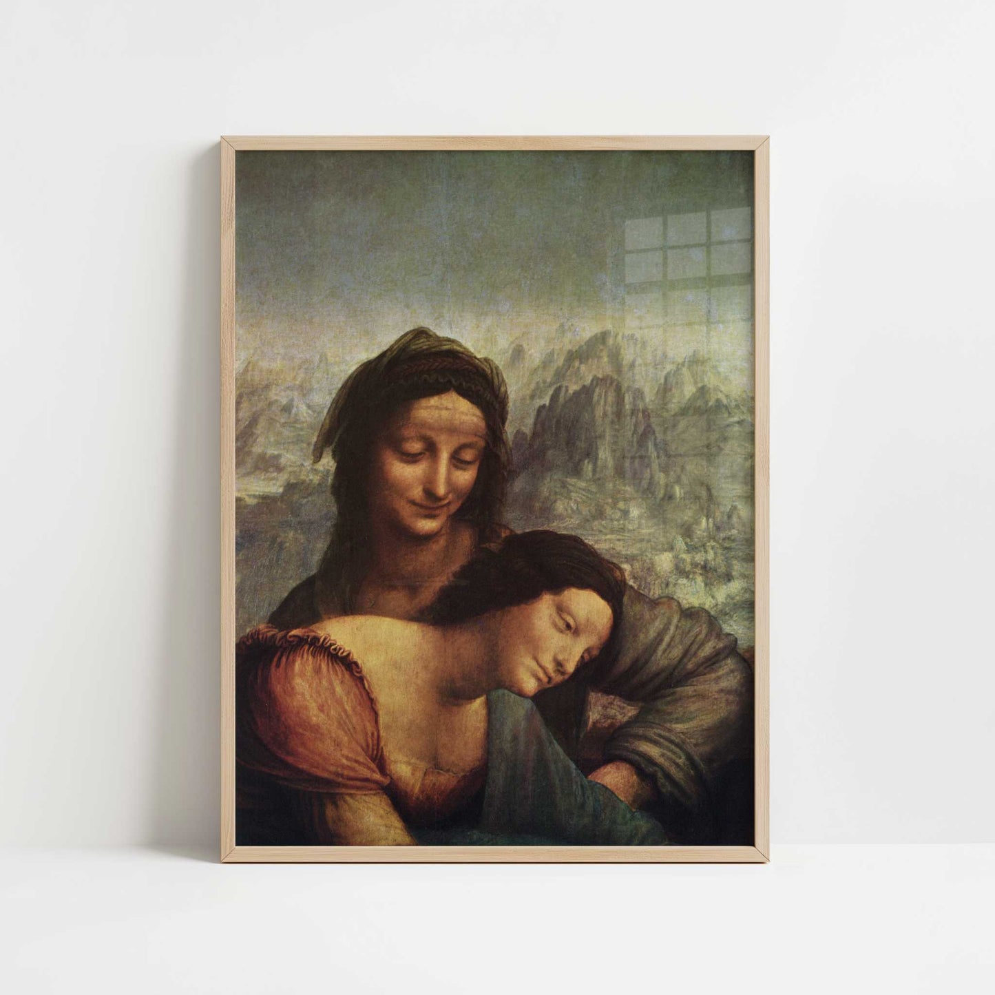 Virgin & Child with St. Anne & the Lamb (1510-12) by Leonardo da Vinci – Art Print - Art print in oak frame