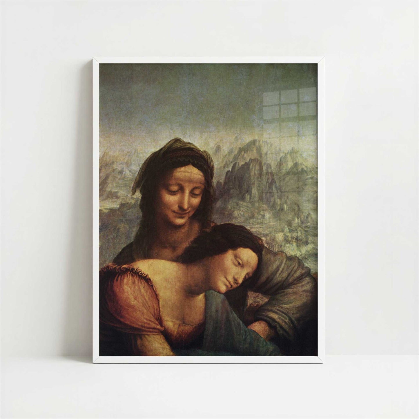 Virgin & Child with St. Anne & the Lamb (1510-12) by Leonardo da Vinci – Art Print - Art print in white frame