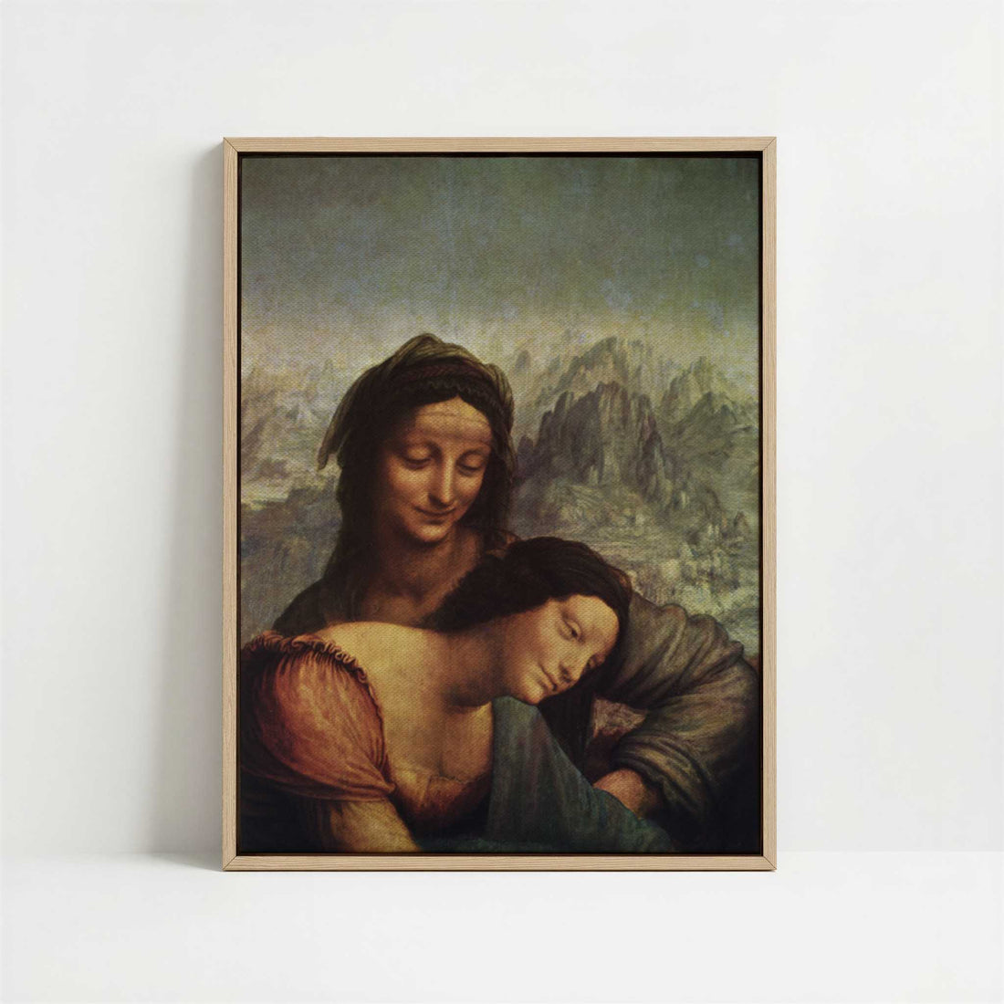 Framed Canvas - Framed canvas in oak color frame