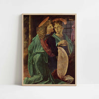 Baptism of Christ (1642) by Leonardo da Vinci & Verrocchio – Art Print - Art print in oak frame